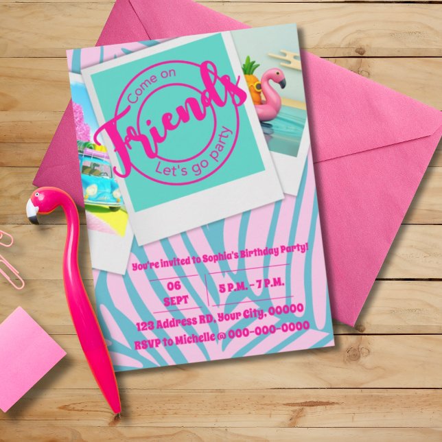 Pool Party Girl, Pink Birthday Party Invitation (Creator Uploaded)
