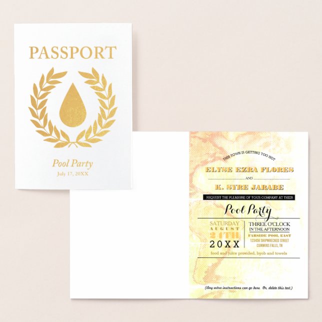 Pool Party Gold Foil Passport Foil Card (Display)