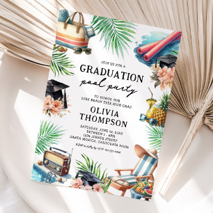 Pool Party Graduation Invitation