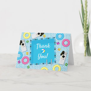Pool Party Graduation Party Thank You Card