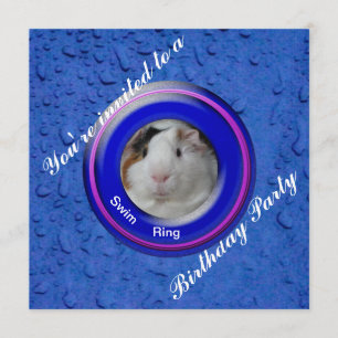 Pool party guinea pig invitation