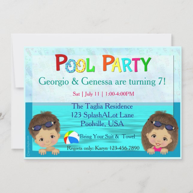 Pool Party Invitation (Front)