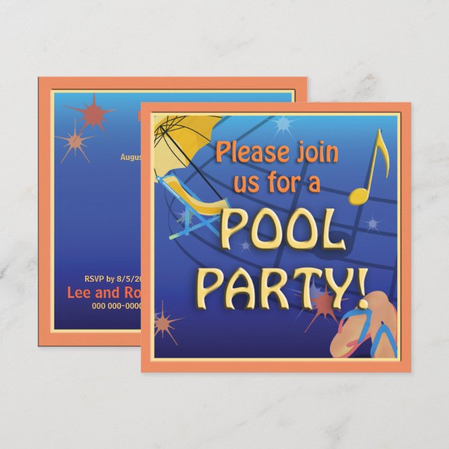 Pool Party Invitation (Front/Back)