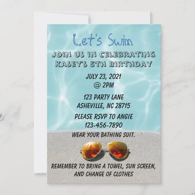 Pool Party Invitation (Front)