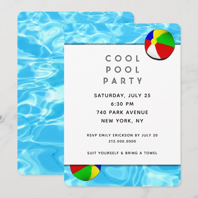 Pool Party Invitation (Front/Back)