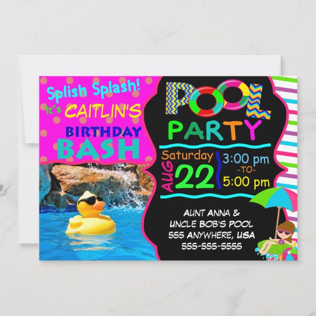 Pool Party Invitation (Front)