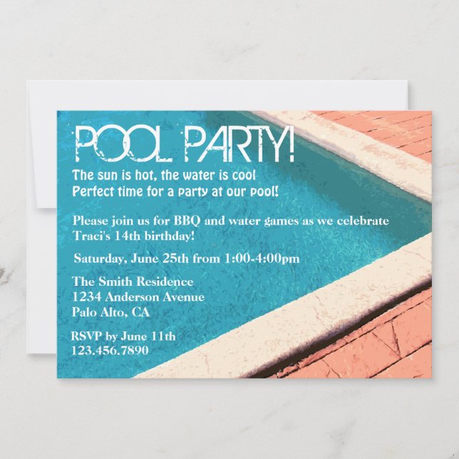 Pool Party Invitation (Front)