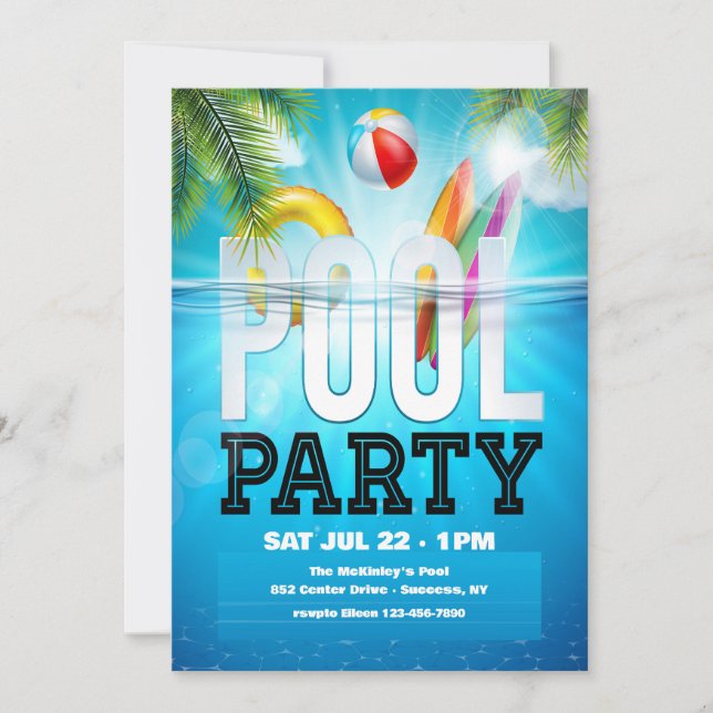 Pool Party Invitation (Front)
