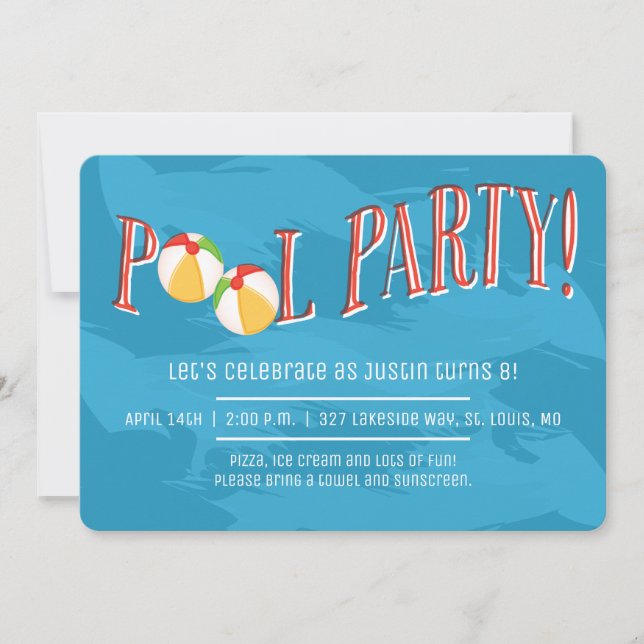 Pool Party! Invitation (Front)