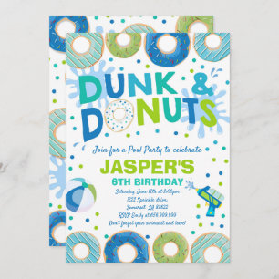 Pool Party Invitation Dunk And Doughnuts Pool Part