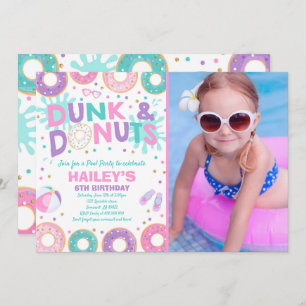 Pool Party Invitation Dunk And Doughnuts Pool Part