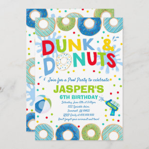 Pool Party Invitation Dunk And Doughnuts Pool Part