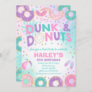 Pool Party Invitation Dunk And Doughnuts Pool Part