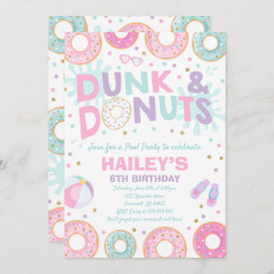 Pool Party Invitation Dunk And Doughnuts Pool Part