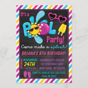 Pool Party Invitation for a Girl