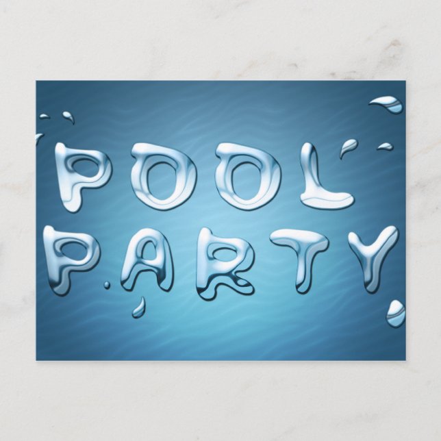 pool party invitation : liquids postcard (Front)