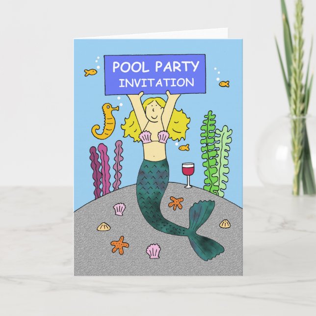 Pool Party Invitation Mermaid (Front)