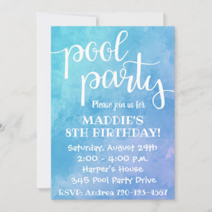 Pool Party Invitation   Pool Party Birthday