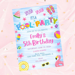 Pool party invitation-pool party birthday invite