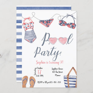 Pool Party Invitation, Pool Party Invite