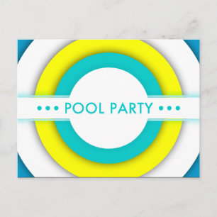 pool party invitation postcard