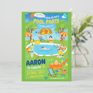 Pool Party Invitation Splish Splash Pool Birthday 