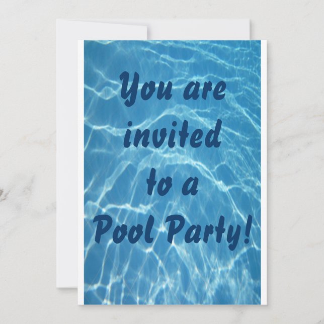 Pool Party Invitation (Water Waves Background) (Front)