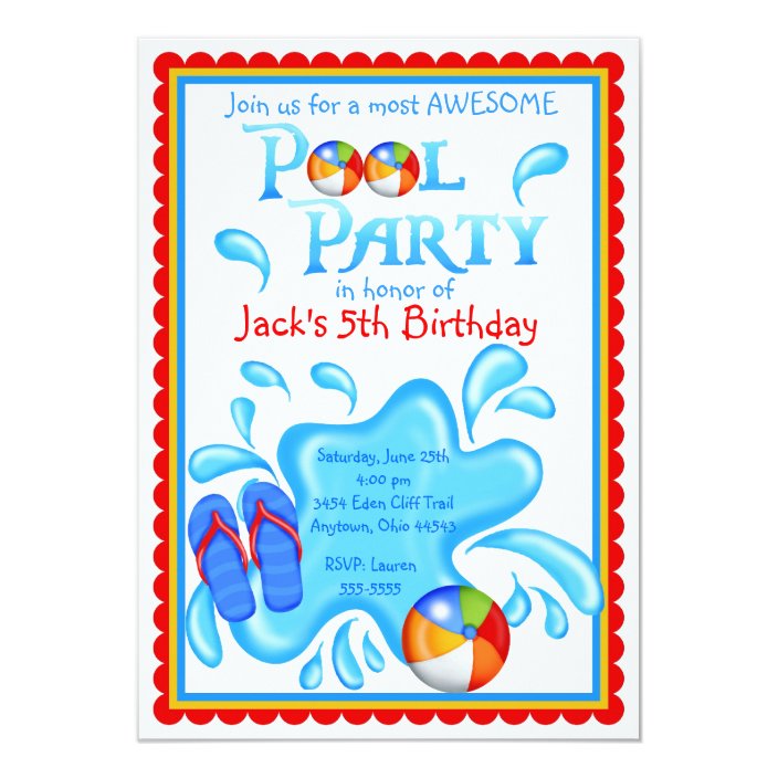 Pool Party Invitations | Zazzle.co.uk