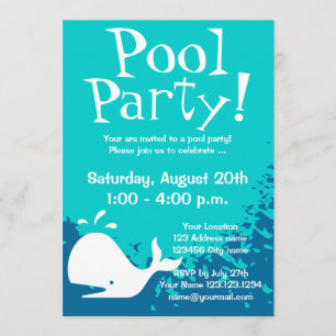Pool party invitations   Custom invites