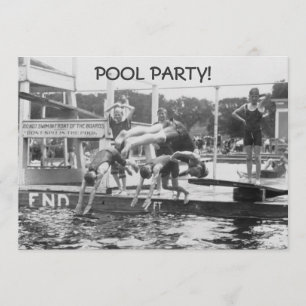 Pool Party Invitations - Don't SPIT in Pool!