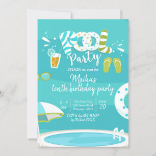 Pool Party Kid's Birthday Invitation