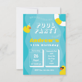 Pool Party - Kids Themed Birthday Party Invitation