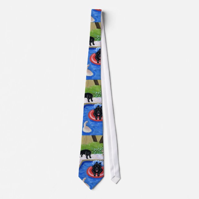 Pool party Labradors Tie (Front)