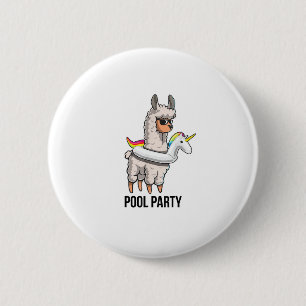 Pool Party Llama Unicorn Float Shirt Funny Llama G 6 Cm Round Badge