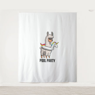 Pool Party Llama Unicorn Float Shirt Funny Llama G Tapestry