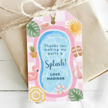 Pool Party Modern Summer Themed Girl Birthday