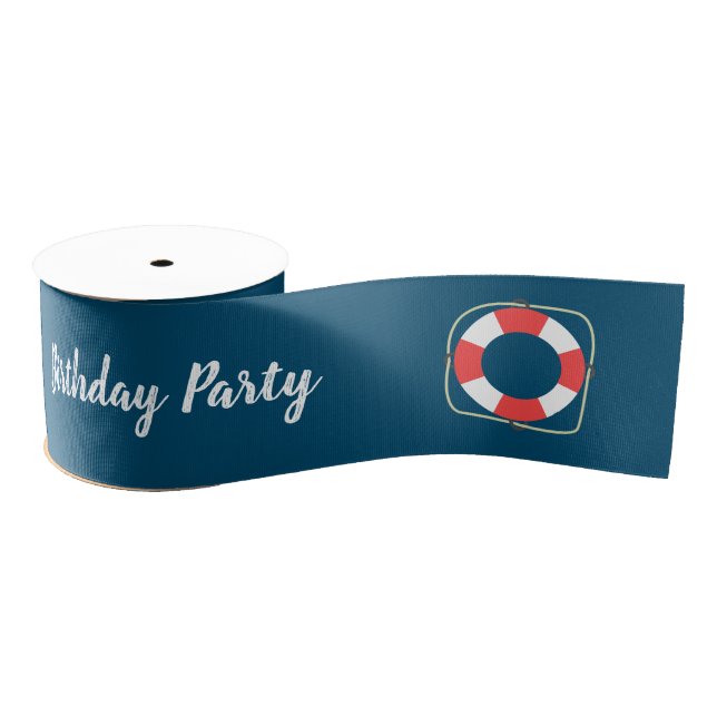 Pool Party Navy Gros Grain Ribbon Grosgrain Ribbon (Spool)