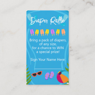 Pool Party Neutral Diaper Raffle Baby Shower Enclosure Card