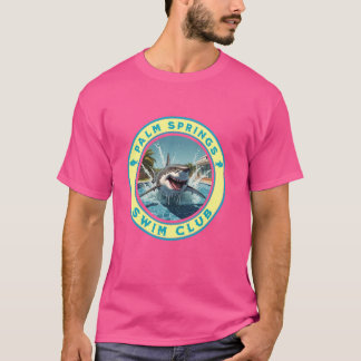Pool Party Palm Springs CA Shark Theme Swimming So T-Shirt