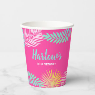 Pool Party Paper Cups Tropical Party Cups