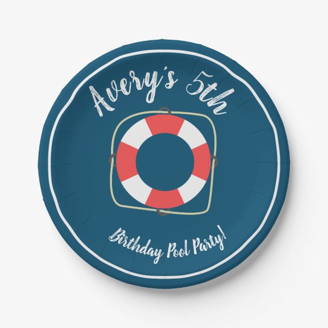 Pool Party Paper Plates (Front)