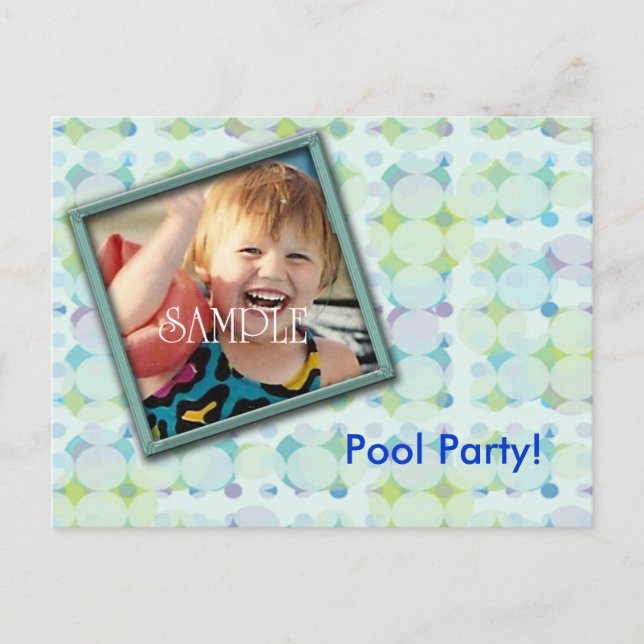 Pool Party Photo Invite (Front)
