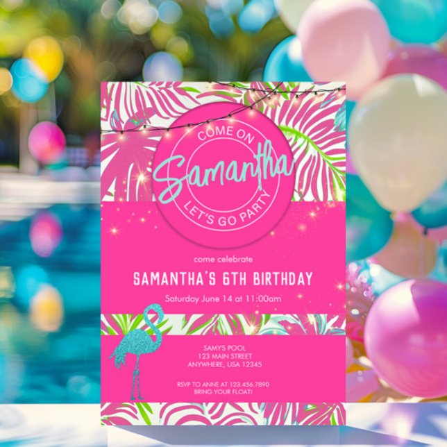 Pool Party Pink Beach Invitation (Creator Uploaded)