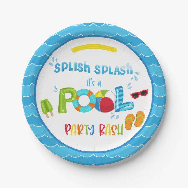 Pool Party Plate - Boy WH (Front)