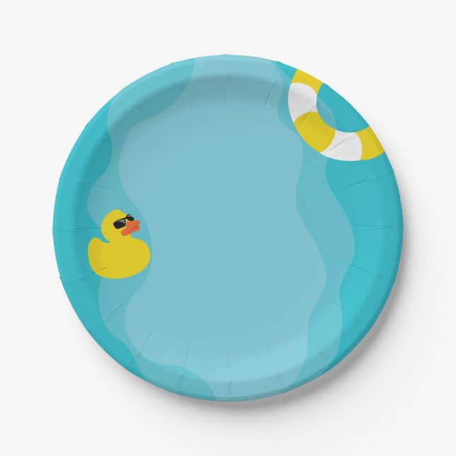 Pool Party Plate - Kid's Birthday Party Plate (Front)