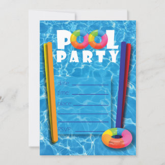 Pool Party Reflections Invitation