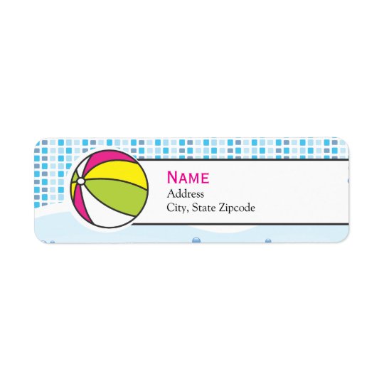 Pool Party Return Address Label - Girl