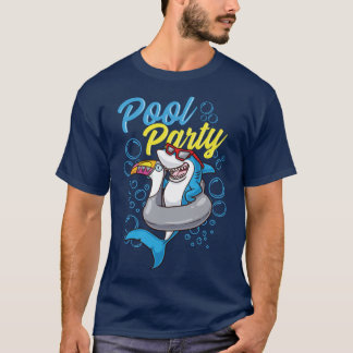 Pool Party Shark Toucan Floatie Cute Cartoon Shark T-Shirt