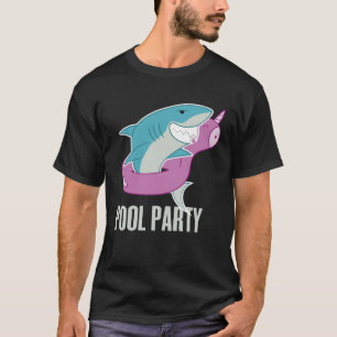 Pool Party Shark Unicorn Fishing T-Shirt