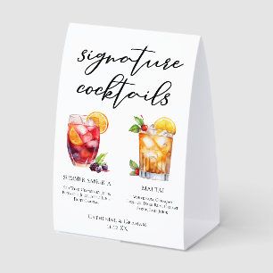 Pool Party Signature Cocktails Wedding Menu